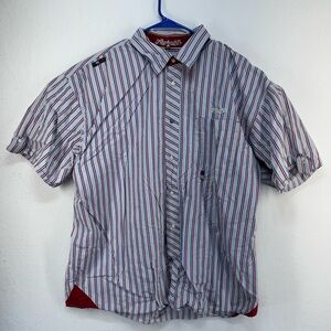 Vtg Akademiks Mens 2XL Jeanius The Return Moving Pictures Short Sleeve Shirt